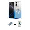 MARSİLYAN™- iPhone 12 Kılıf Eksen Minimal Özel Seri - Şeffaf Pasifik Cam Ekran Koruyucu + Açık Yeşil Metal Kamera Lens Koruma Cam
