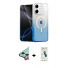 MARSİLYAN™- iPhone 12 Kılıf Eksen Minimal Özel Seri - Şeffaf Pasifik Cam Ekran Koruyucu + Kırmızı Raze Metal Kamera Lens