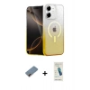 MARSİLYAN™- iPhone 12 Kılıf Eksen Minimal Özel Seri - Şeffaf Pasifik Cam Ekran Koruyucu + Metal Kamera Lens Koruma Cam - KI