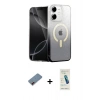 MARSİLYAN™- iPhone 12 Kılıf Eksen Minimal Özel Seri - Şeffaf Pasifik Cam Ekran Koruyucu + Metal Kamera Lens Koruma Cam - KI