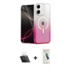 MARSİLYAN™- iPhone 12 Kılıf Eksen Minimal Özel Seri - Şeffaf Pasifik Cam Ekran Koruyucu + Kamera Lens Koruma Cam - SF