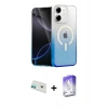 MARSİLYAN™- iPhone 12 Kılıf Eksen Minimal Özel Seri - Siyah Bilvis 5in1 3D Magic Cam Ekran Koruyucu + Rainbow Kamera Lens Koruma Cam - YL