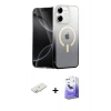 MARSİLYAN™- iPhone 12 Kılıf Eksen Minimal Özel Seri - Siyah Bilvis 5in1 5D Magic Hayalet Cam Ekran Koruyucu + Renkli Kamera Lens Koruma Cam - SI