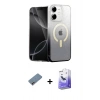 MARSİLYAN™- iPhone 12 Kılıf Eksen Minimal Özel Seri - Siyah Bilvis 5in1 5D Magic Hayalet Cam Ekran Koruyucu + Shine Kamera Lens Koruma Cam - PE
