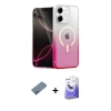 MARSİLYAN™- iPhone 12 Kılıf Eksen Minimal Özel Seri - Siyah Bilvis 5in1 5D Magic Hayalet Cam Ekran Koruyucu + Shine Kamera Lens Koruma Cam - PE