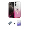 MARSİLYAN™- iPhone 12 Kılıf Eksen Minimal Özel Seri - Siyah Bilvis 5in1 5D Magic Hayalet Cam Ekran Koruyucu + Metal Kamera Lens Koruma Cam - KI