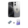 MARSİLYAN™- iPhone 12 Kılıf Eksen Minimal Özel Seri - Siyah Bilvis 5in1 5D Magic Hayalet Cam Ekran Koruyucu + Metal Kamera Lens Koruma Cam - KI