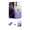 MARSİLYAN™- iPhone 12 Kılıf Eksen Minimal Özel Seri - Siyah Bilvis 5in1 5D Magic Hayalet Cam Ekran Koruyucu + Metal Kamera Lens Koruma Cam - KI