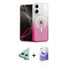 MARSİLYAN™- iPhone 12 Kılıf Eksen Minimal Özel Seri - Siyah Bilvis 5in1 5D Magic Hayalet Cam Ekran Koruyucu + Raze Metal Kamera Lens - MI
