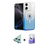 MARSİLYAN™- iPhone 12 Kılıf Eksen Minimal Özel Seri - Siyah Bilvis 5in1 5D Magic Hayalet Cam Ekran Koruyucu + Raze Metal Kamera Lens - MI