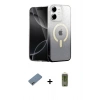 MARSİLYAN™- iPhone 12 Kılıf Eksen Minimal Özel Seri - Siyah Joko Magic 5D Hayalet Cam + Shine Kamera Lens Koruma Cam - GI