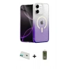 MARSİLYAN™- iPhone 12 Kılıf Eksen Minimal Özel Seri - Siyah Joko Magic 5D Hayalet Cam + Rainbow Kamera Lens Koruma Cam - YL