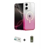 MARSİLYAN™- iPhone 12 Kılıf Eksen Minimal Özel Seri - Siyah Joko Magic 5D Hayalet Cam + Rainbow Kamera Lens Koruma Cam - YL