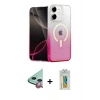 MARSİLYAN™- iPhone 12 Kılıf Eksen Minimal Özel Seri - Siyah Polymer Nano Ekran Koruyucu + Raze Metal Kamera Lens - KI