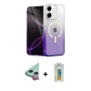 MARSİLYAN™- iPhone 12 Kılıf Eksen Minimal Özel Seri - Siyah Polymer Nano Ekran Koruyucu + Raze Metal Kamera Lens - KI