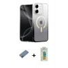 MARSİLYAN™- iPhone 12 Kılıf Eksen Minimal Özel Seri - Siyah Polymer Nano Ekran Koruyucu + Shine Kamera Lens Koruma Cam - PE