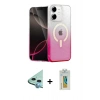 MARSİLYAN™- iPhone 12 Kılıf Eksen Minimal Özel Seri - Siyah Polymer Nano Ekran Koruyucu + Raze Metal Kamera Lens - MI