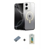MARSİLYAN™- iPhone 12 Kılıf Eksen Minimal Özel Seri - Siyah Polymer Nano Ekran Koruyucu + Shine Kamera Lens Koruma Cam - GI