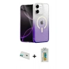 MARSİLYAN™- iPhone 12 Kılıf Eksen Minimal Özel Seri - Siyah Polymer Nano Ekran Koruyucu + Rainbow Kamera Lens Koruma Cam - YL