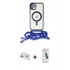 MARSİLYAN™- iPhone 12 Kılıf Eksen Özel Seri - Şeffaf Pasifik Cam Ekran Koruyucu + Rainbow Kamera Lens Koruma Cam - MR
