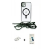 MARSİLYAN™- iPhone 12 Kılıf Eksen Özel Seri - Şeffaf Pasifik Cam Ekran Koruyucu + Renkli Kamera Lens Koruma Cam - SI