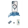MARSİLYAN™- iPhone 12 Kılıf Eksen Özel Seri - Şeffaf Pasifik Cam Ekran Koruyucu + Shine Kamera Lens Koruma Cam - GD