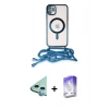 MARSİLYAN™- iPhone 12 Kılıf Eksen Özel Seri - Siyah Bilvis 5in1 3D Magic Cam Ekran Koruyucu + Raze Metal Kamera Lens - MI