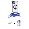 MARSİLYAN™- iPhone 12 Kılıf Eksen Özel Seri - Siyah Bilvis 5in1 3D Magic Cam Ekran Koruyucu + Pembe Renkli Kamera Lens Koruma Cam