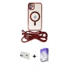 MARSİLYAN™- iPhone 12 Kılıf Eksen Özel Seri - Siyah Bilvis 5in1 3D Magic Cam Ekran Koruyucu + Rainbow Kamera Lens Koruma Cam - MR