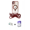 MARSİLYAN™- iPhone 12 Kılıf Eksen Özel Seri - Siyah Bilvis 5in1 3D Magic Cam Ekran Koruyucu + Rainbow Kamera Lens Koruma Cam - YL