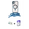 MARSİLYAN™- iPhone 12 Kılıf Eksen Özel Seri - Siyah Bilvis 5in1 3D Magic Cam Ekran Koruyucu + Rainbow Kamera Lens Koruma Cam - YL
