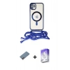 MARSİLYAN™- iPhone 12 Kılıf Eksen Özel Seri - Siyah Bilvis 5in1 3D Magic Cam Ekran Koruyucu + Shine Kamera Lens Koruma Cam - PE