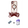 MARSİLYAN™- iPhone 12 Kılıf Eksen Özel Seri - Siyah Bilvis 5in1 3D Magic Cam Ekran Koruyucu + Shine Kamera Lens Koruma Cam - SABE