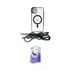 MARSİLYAN™- iPhone 12 Kılıf Eksen Özel Seri - Siyah Bilvis 5in1 5D Magic Hayalet Cam Ekran Koruyucu