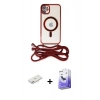 MARSİLYAN™- iPhone 12 Kılıf Eksen Özel Seri - Siyah Bilvis 5in1 5D Magic Hayalet Cam Ekran Koruyucu + Renkli Kamera Lens Koruma Cam - PE