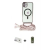 MARSİLYAN™- iPhone 12 Kılıf Eksen Özel Seri - Siyah Joko Magic 5D Hayalet Cam + Rainbow Kamera Lens Koruma Cam - MR