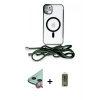 MARSİLYAN™- iPhone 12 Kılıf Eksen Özel Seri - Siyah Joko Magic 5D Hayalet Cam + Raze Metal Kamera Lens - KI