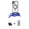 MARSİLYAN™- iPhone 12 Kılıf Eksen Özel Seri - Siyah Polymer Nano Ekran Koruyucu + Kamera Lens Koruma Cam - SF