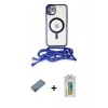 MARSİLYAN™- iPhone 12 Kılıf Eksen Özel Seri - Siyah Polymer Nano Ekran Koruyucu + Shine Kamera Lens Koruma Cam - GI