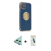 MARSİLYAN™- iPhone 12 Kılıf İz Form Serisi - Şeffaf Pasifik Cam Ekran Koruyucu + Raze Metal Kamera Lens - MI