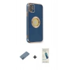 MARSİLYAN™- iPhone 12 Kılıf İz Form Serisi - Şeffaf Pasifik Cam Ekran Koruyucu + Shine Kamera Lens Koruma Cam - MI