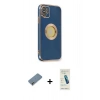MARSİLYAN™- iPhone 12 Kılıf İz Form Serisi - Şeffaf Pasifik Cam Ekran Koruyucu + Metal Kamera Lens Koruma Cam - AKYL