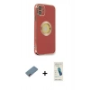 MARSİLYAN™- iPhone 12 Kılıf İz Form Serisi - Şeffaf Pasifik Cam Ekran Koruyucu + Shine Kamera Lens Koruma Cam - PE
