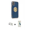 MARSİLYAN™- iPhone 12 Kılıf İz Form Serisi - Şeffaf Pasifik Cam Ekran Koruyucu + Rainbow Kamera Lens Koruma Cam - MR