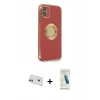 MARSİLYAN™- iPhone 12 Kılıf İz Form Serisi - Şeffaf Pasifik Cam Ekran Koruyucu + Rainbow Kamera Lens Koruma Cam - MR