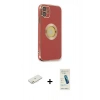 MARSİLYAN™- iPhone 12 Kılıf İz Form Serisi - Şeffaf Pasifik Cam Ekran Koruyucu + Renkli Kamera Lens Koruma Cam - TU