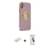 MARSİLYAN™- iPhone 12 Kılıf İz Form Serisi - Şeffaf Pasifik Cam Ekran Koruyucu + Renkli Kamera Lens Koruma Cam - TU
