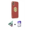 MARSİLYAN™- iPhone 12 Kılıf İz Form Serisi - Siyah Bilvis 5in1 3D Magic Cam Ekran Koruyucu + Raze Metal Kamera Lens - KI