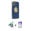 MARSİLYAN™- iPhone 12 Kılıf İz Form Serisi - Siyah Bilvis 5in1 3D Magic Cam Ekran Koruyucu + Raze Metal Kamera Lens - KI