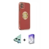 MARSİLYAN™- iPhone 12 Kılıf İz Form Serisi - Siyah Bilvis 5in1 3D Magic Cam Ekran Koruyucu + Raze Metal Kamera Lens - MI